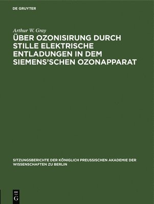 bokomslag ber Ozonisirung Durch Stille Elektrische Entladungen in Dem Siemens'schen Ozonapparat