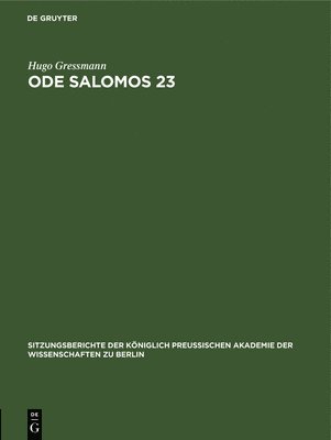 bokomslag Ode Salomos 23