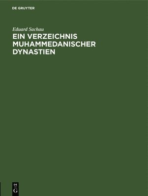 bokomslag Ein Verzeichnis Muhammedanischer Dynastien