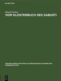 bokomslag Vom Klosterbuch Des Sabusti