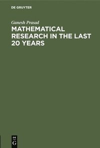 bokomslag Mathematical Research in the last 20 years