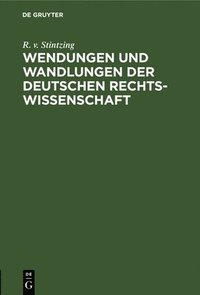 bokomslag Wendungen Und Wandlungen Der Deutschen Rechtswissenschaft