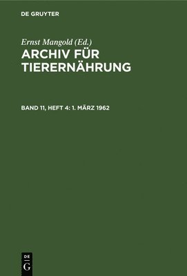 Ernst Mangold - 1. März 1962, Inbunden