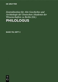 bokomslag Philologus. Band 119, Heft 2