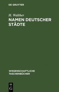 bokomslag Namen Deutscher Stdte