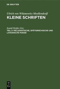 bokomslag Hellenistische, Sptgriechische Und Lateinische Poesie