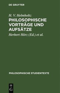 bokomslag Philosophische Vortrge Und Aufstze