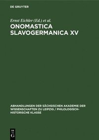 bokomslag Onomastica Slavogermanica XV