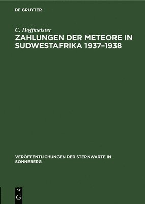 bokomslag Zahlungen Der Meteore in Sudwestafrika 1937-1938