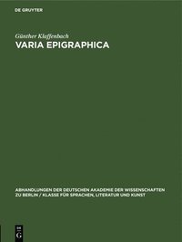bokomslag Varia Epigraphica