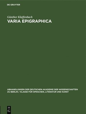 Varia Epigraphica 1