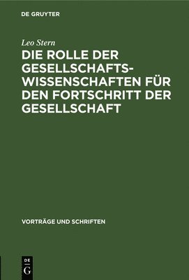 bokomslag Rolle Der Gesellschaftswissenschaften Für Den Fortschritt Der Gesellschaft