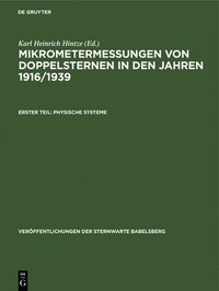 bokomslag Mikrometermessungen Von Doppelsternen in Den Jahren 1916/1939