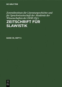 bokomslag Zeitschrift Fr Slawistik. Band 35, Heft 5