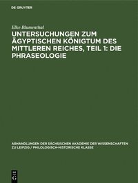 bokomslag Untersuchungen Zum gyptischen Knigtum Des Mittleren Reiches, Teil 1: Die Phraseologie