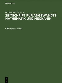 bokomslag Zeitschrift Fr Angewandte Mathematik Und Mechanik. Band 62, Heft 10