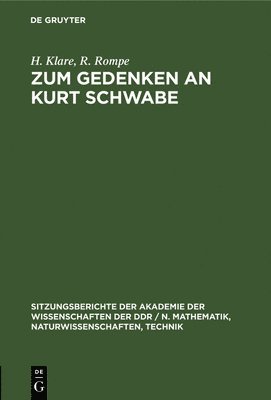 Zum Gedenken an Kurt Schwabe 1