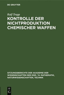 bokomslag Kontrolle Der Nichtproduktion Chemischer Waffen