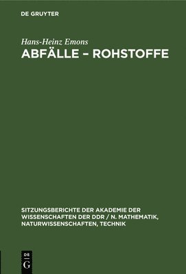 bokomslag Abfälle - Rohstoffe