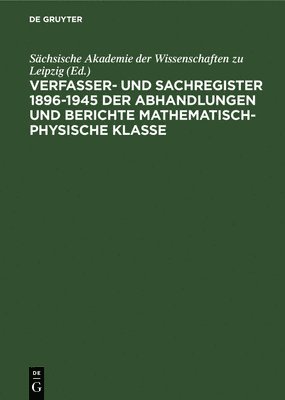 bokomslag Schsische Akademie Der Wissenschaften Zu Leipzig