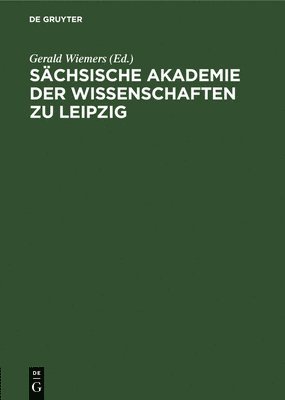 bokomslag Schsische Akademie Der Wissenschaften Zu Leipzig
