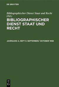 bokomslag September/ Oktober 1958