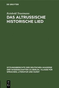 bokomslag Das Altrussische Historische Lied