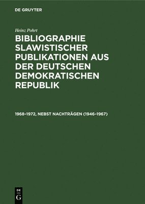 bokomslag 1968-1972, Nebst Nachträgen (1946-1967)