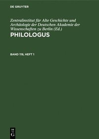 bokomslag Philologus. Band 119, Heft 1