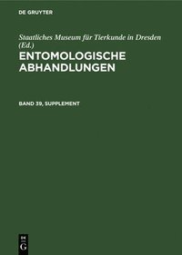 bokomslag Entomologische Abhandlungen. Band 39, Supplement