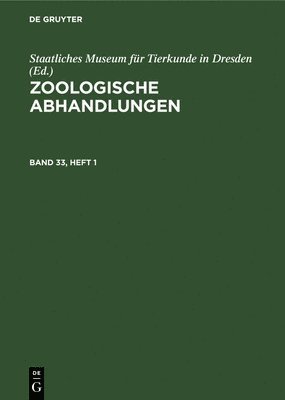 bokomslag Zoologische Abhandlungen. Band 33, Heft 1