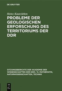 bokomslag Probleme Der Geologischen Erforschung Des Territoriums Der DDR