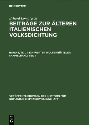 bokomslag Ein Vierter Wolfenbütteler Sammelband, Teil 1