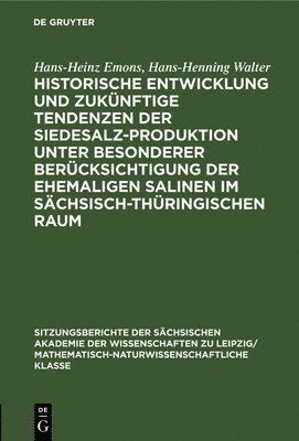 Historische Entwicklung Und Zuknftige Tendenzen Der Siedesalz-Produktion Unter Besonderer Bercksichtigung Der Ehemaligen Salinen Im Schsisch-Thringischen Raum 1