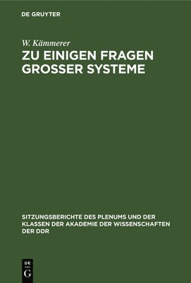 bokomslag Zu Einigen Fragen Groer Systeme