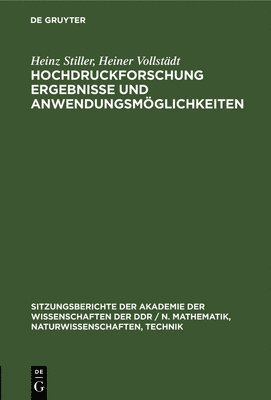 Hochdruckforschung Ergebnisse Und Anwendungsmglichkeiten 1