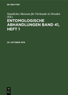 Staatliches Museum Für Tierkunde in Dresden - 20. Oktober 1976, Inbunden