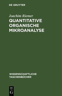 bokomslag Quantitative Organische Mikroanalyse