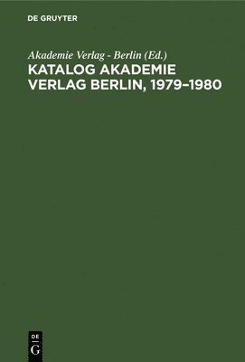 Katalog Akademie Verlag Berlin, 1979-1980 1