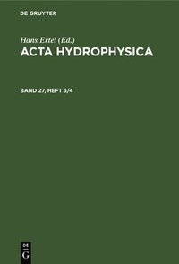 bokomslag ACTA Hydrophysica. Band 27, Heft 3/4