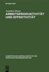 bokomslag Arbeitsproduktivität Und Effektivität