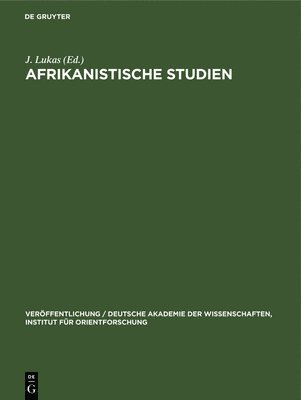 bokomslag Afrikanistische Studien