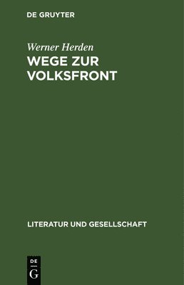 bokomslag Wege Zur Volksfront