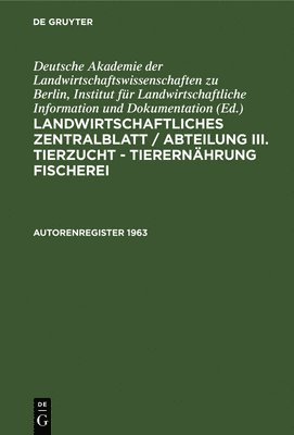 Autorenregister 1963 1