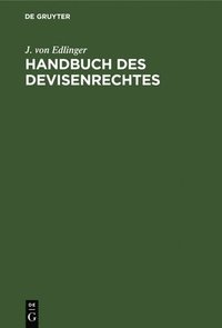 bokomslag Handbuch Des Devisenrechtes