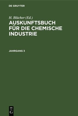 bokomslag Auskunftsbuch Fr Die Chemische Industrie