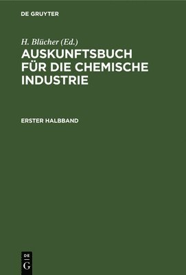 H Blücher - Erster Halbband, Inbunden