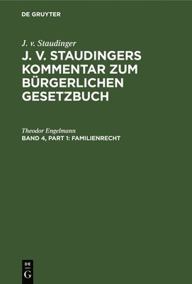 Theodor Engelmann - Familienrecht, Inbunden