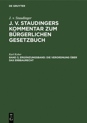 bokomslag Die Verordnung ber Das Erbbaurecht