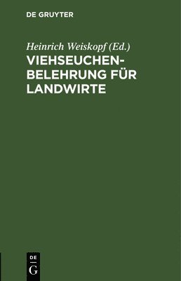 bokomslag Viehseuchen-Belehrung Fr Landwirte